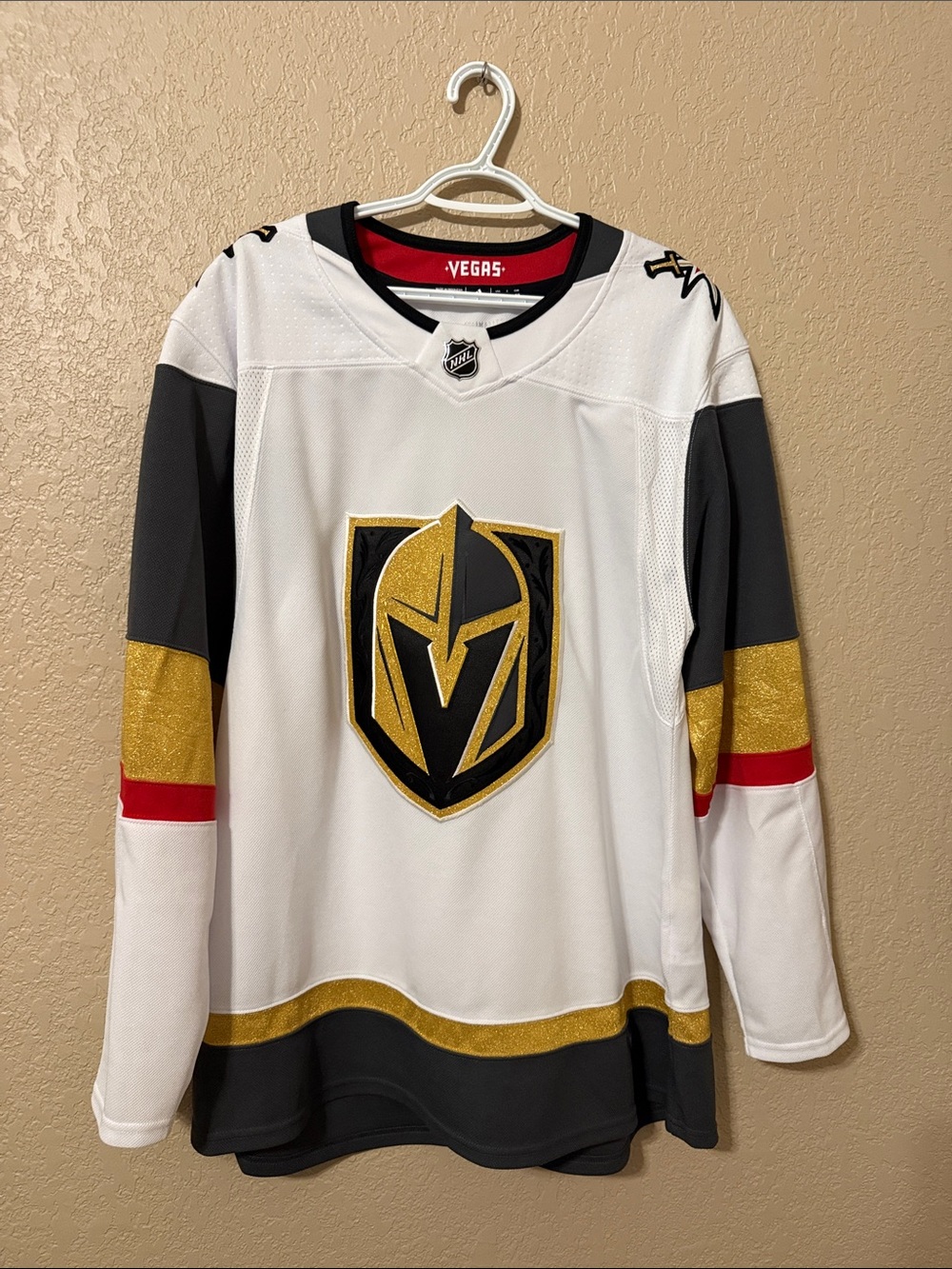 adidas Vegas Golden Knights White, Gold & Black Kids Hockey Jersey